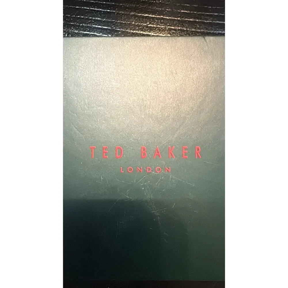 Ted Baker Women's Rose Gold Black Floral Face Leather Strap Watch